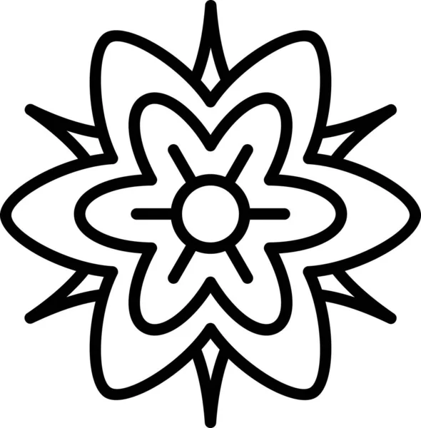 Απλή Διανυσματική Απεικόνιση Των Λουλουδιών Στολίδι Λουλούδι Τέχνης Χλωρίδας — Διανυσματικό Αρχείο