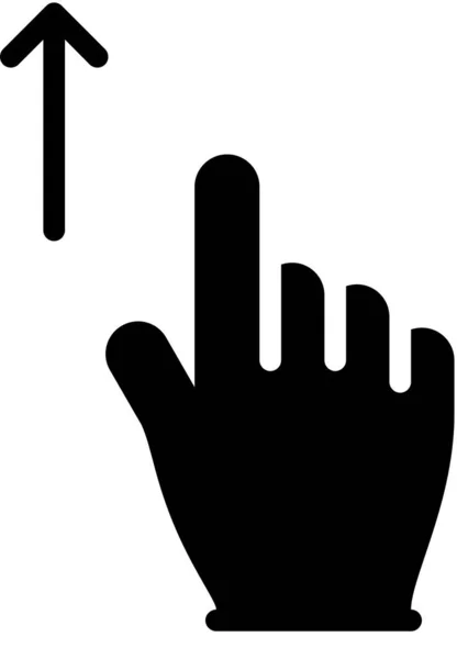 Σαρώστε Επάνω Εικονίδιο Χεριών Αγγίζετε Την Διανυσματική Απεικόνιση Δακτύλων — Διανυσματικό Αρχείο