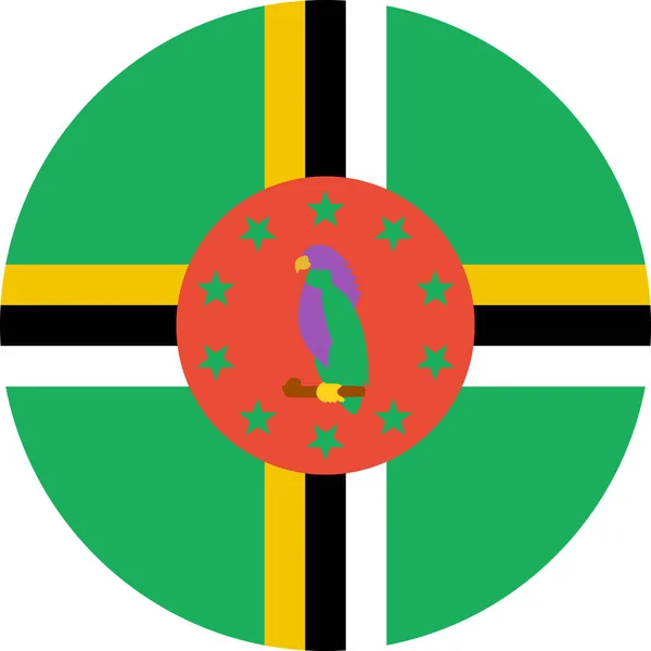 Vektorová Ilustrace Vlajky Dominiky — Stockový vektor