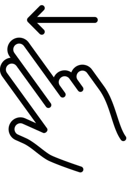 Wischen Sie Nach Links Hand Berühren Fingerzeichen Vektor Illustration — Stockvektor
