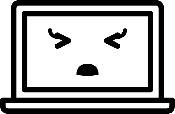 Výraz Face Emoticon Vector Tupá Tvář Tvář Avatar Obrazovce Notebooku — Stockový vektor