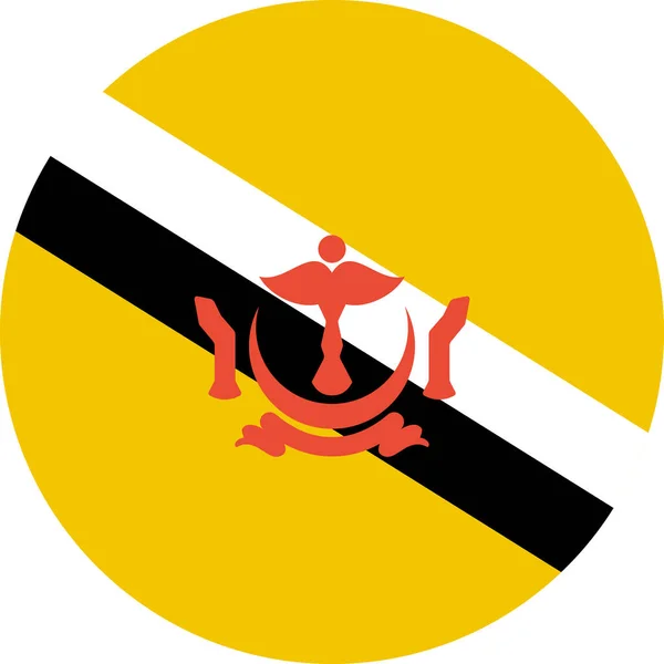 Flag Brunei Darussalam Flat Icon Vector Illustration — Stock Vector
