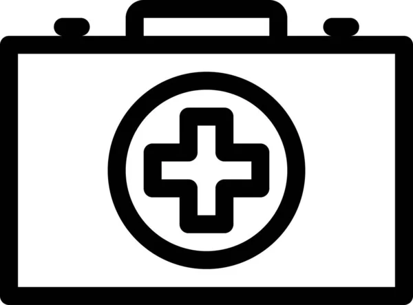 Tıbbi Bavul Simgesi Beyaz Arkaplanda Izole Edildi Vektör Illüstrasyonu — Stok Vektör