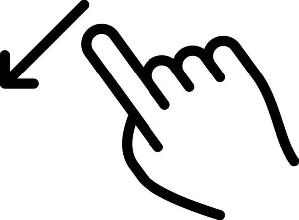 Wischen Sie Nach Unten Hand Berühren Finger — Stockvektor