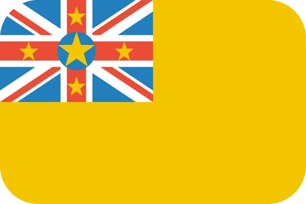 Bandera Niue Icono Plano Ilustración Vectorial — Vector de stock