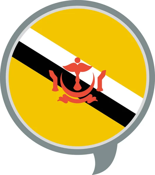 Bandeira Brunei Darussalam Bandeira Plana Ícone Vetor Ilustração —  Vetores de Stock