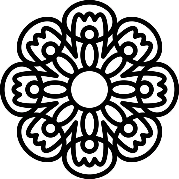 Illustration Vectorielle Mandala Floral — Image vectorielle