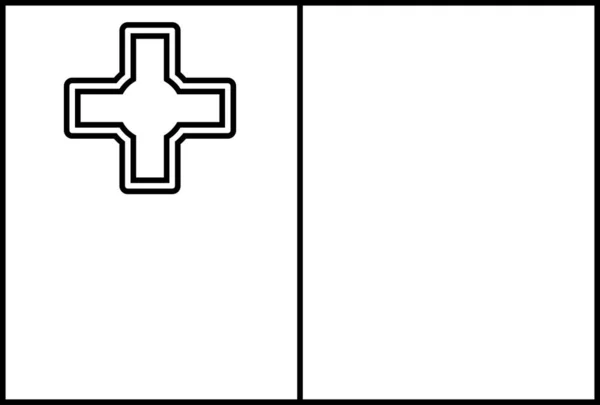 马耳他国旗扁平图标 矢量图解 — 图库矢量图片