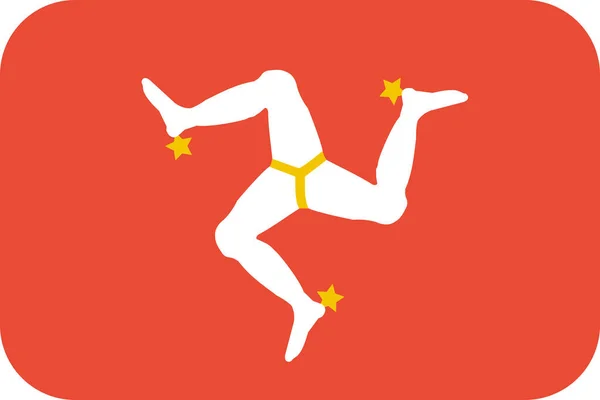 Vlajka Ploché Ikony Ostrova Man Vektorová Ilustrace — Stockový vektor