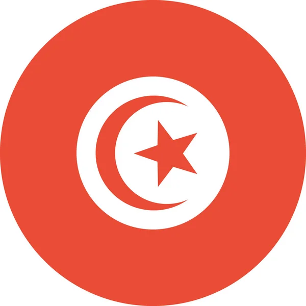 Flaga Tunezji Wektor Ilustracji — Wektor stockowy
