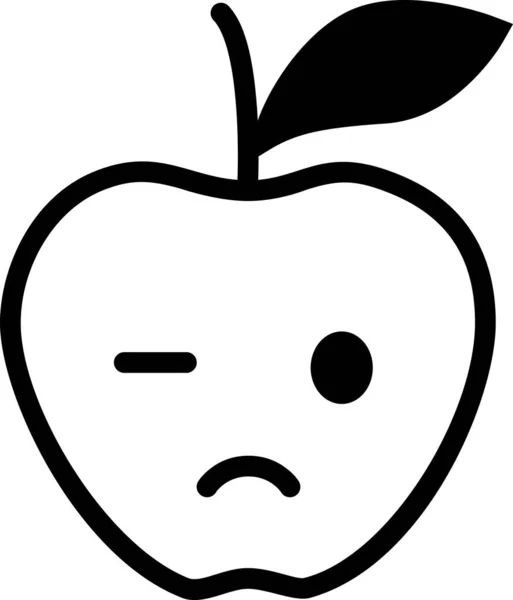 Apple Expression Face Emoticon Vector Sad Face Avatar — Stock Vector