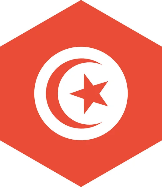 Tunisia Flag Isolated White Background Vector Illustration — Stock Vector