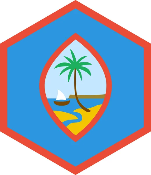 Guam Vlag Geïsoleerd Witte Achtergrond Vector Illustratie — Stockvector