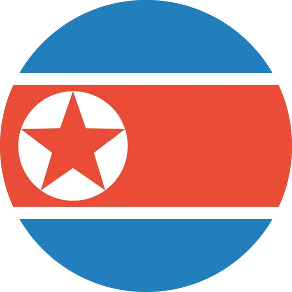 Bandeira Coreia Ícone Plano Norte Ilustração Vetorial —  Vetores de Stock