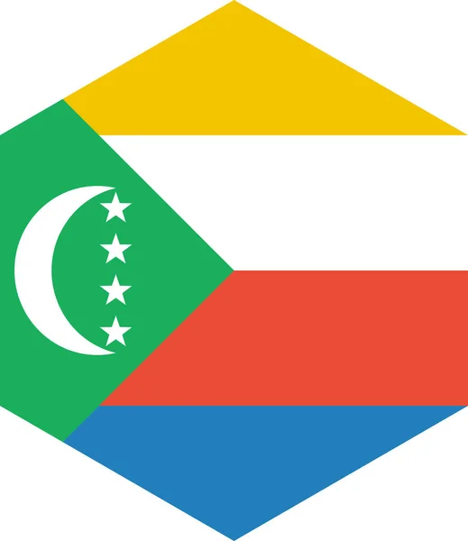 Bandiera Delle Comore Isolata Sfondo Bianco Illustrazione Vettoriale — Vettoriale Stock