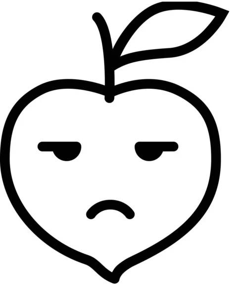 Icono Triste Cara Concepto Avatar Melocotón Emoticono Ilustración Vectorial Minimalista — Archivo Imágenes Vectoriales