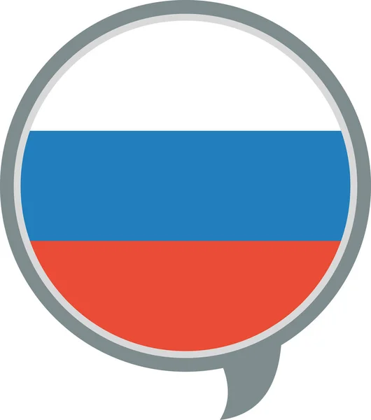 Bandera Rusia Bandera Icono Plano Vector Ilustración — Vector de stock