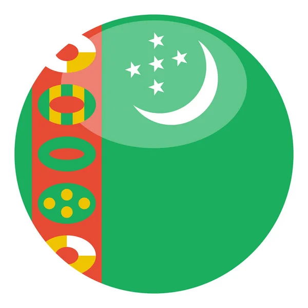 Turkmenistan Flagga Isolerad Vit Bakgrund Vektor Illustration — Stock vektor