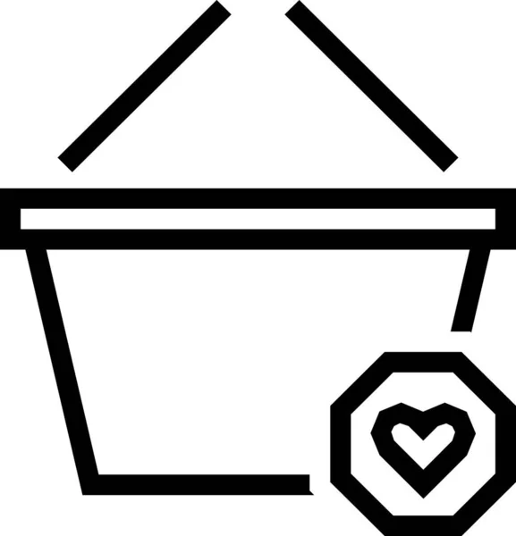 Ikona Koszyka Minimalistyczna Ilustracja Wektora — Wektor stockowy