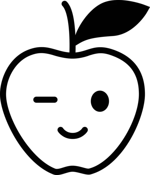 Pomme Expression Visage Emoticon Vecteur Heureux Visage Avatar — Image vectorielle