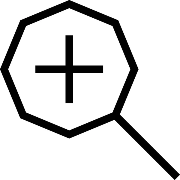 Icona Della Lente Ingrandimento Isolata Sfondo Bianco Illustrazione Vettoriale — Vettoriale Stock