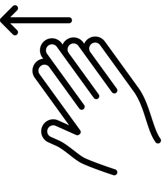 Swipe Left Hand Touch Finger Sign Vector Illustration — Stock Vector