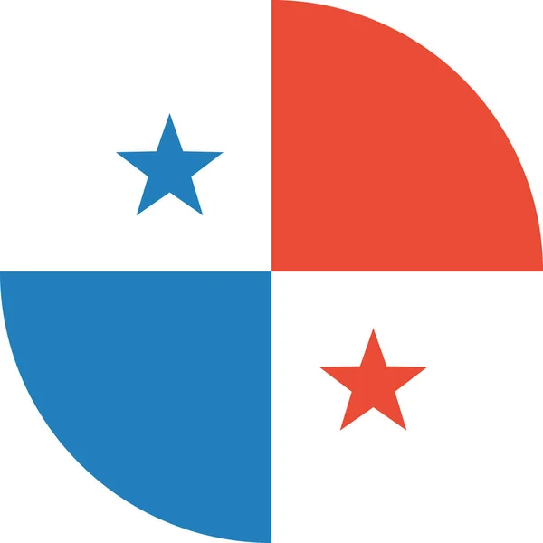 Flagga Panama Platt Ikon Vektor Illustration — Stock vektor