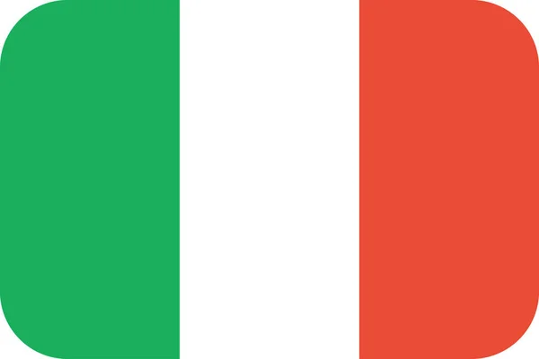 Bandeira Itália Ícone Plano Ilustração Vetorial —  Vetores de Stock