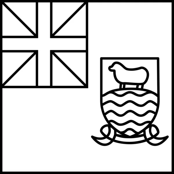 Bandeira Das Ilhas Malvinas Ícone Plano Ilustração Vetorial — Vetor de Stock