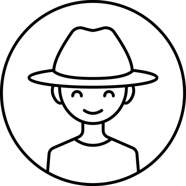 Man Face Boy Avatar Concept People Smile Icon Minimalistic Vector — Stock Vector