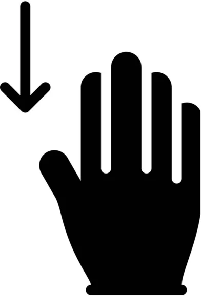 Σύρετε Προς Κάτω Χέρι Αγγίζετε Δάχτυλο — Διανυσματικό Αρχείο
