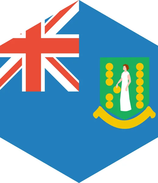 Bandera Las Islas Vírgenes Británicas Aislada Sobre Fondo Blanco Ilustración — Archivo Imágenes Vectoriales