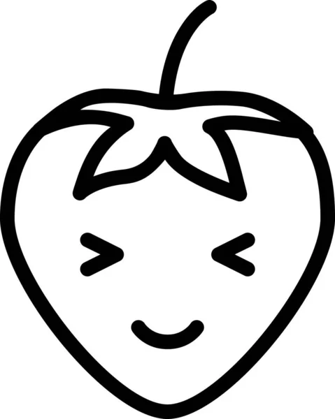 Jahodový Výraz Tvář Emoticon Vektor Šťastný Obličej Avatar — Stockový vektor