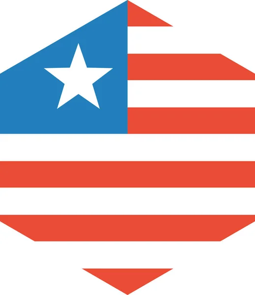 Bandeira Libéria Isolada Sobre Fundo Branco Ilustração Vetorial — Vetor de Stock