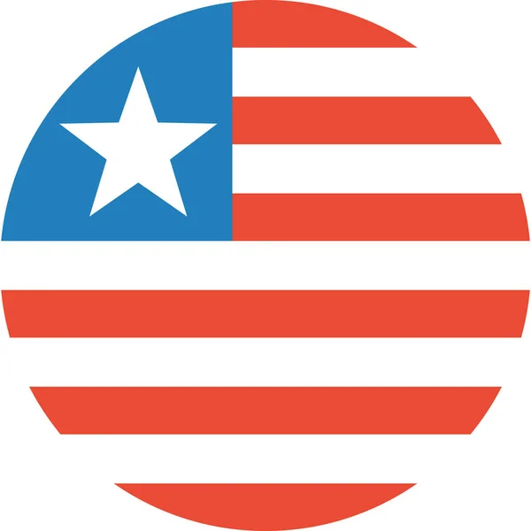 Liberya Bayrağı Düz Simge Vektör Illüstrasyonu — Stok Vektör
