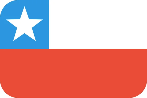 Bandera Chile Icono Plano Ilustración Vectorial — Archivo Imágenes Vectoriales