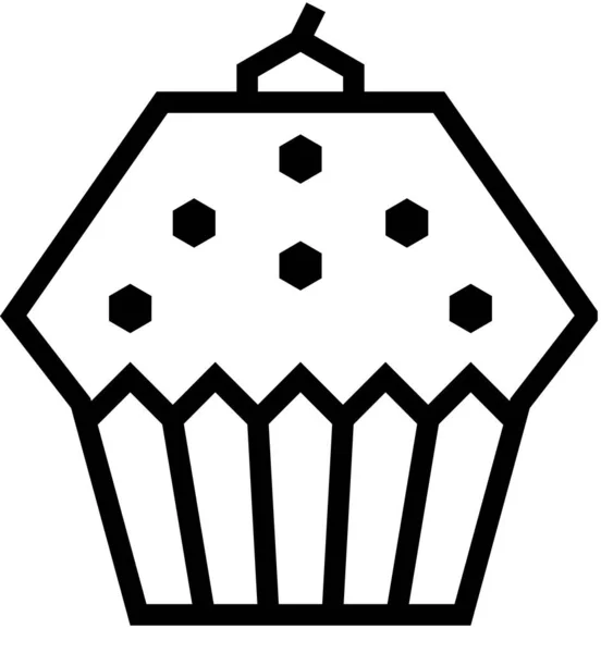 Cupcake Isoliert Auf Weißem Hintergrund Vektorillustration — Stockvektor