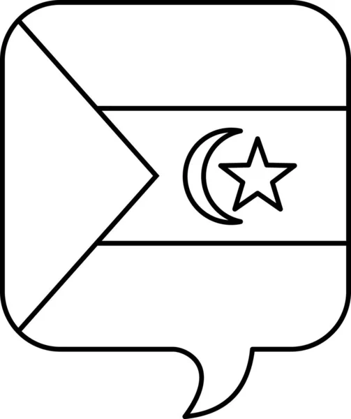 Арабський Прапор Західної Сахари Сахари Бульбашці Мовлення Плоский Ікона Вектор — стоковий вектор