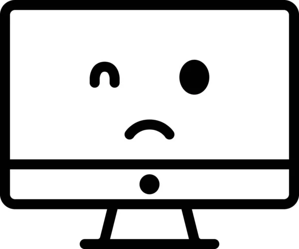 Triste Rosto Avatar Emoticon Conceito Vetor Ilustração — Vetor de Stock