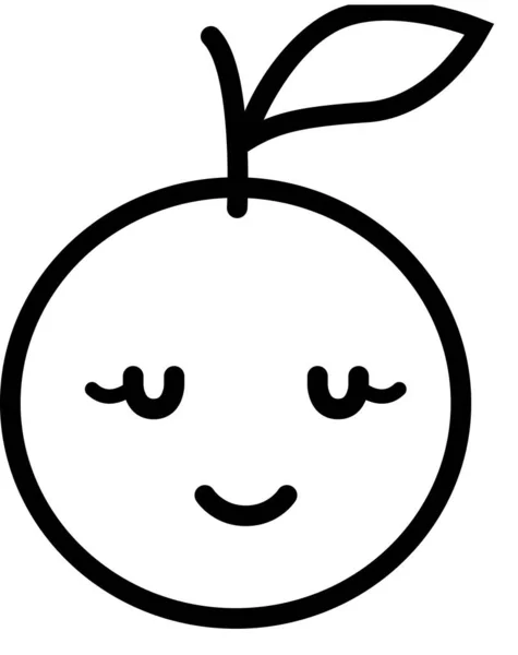 Expresión Cara Emoticono Vector Cara Feliz Avatar Fruta Naranja — Archivo Imágenes Vectoriales