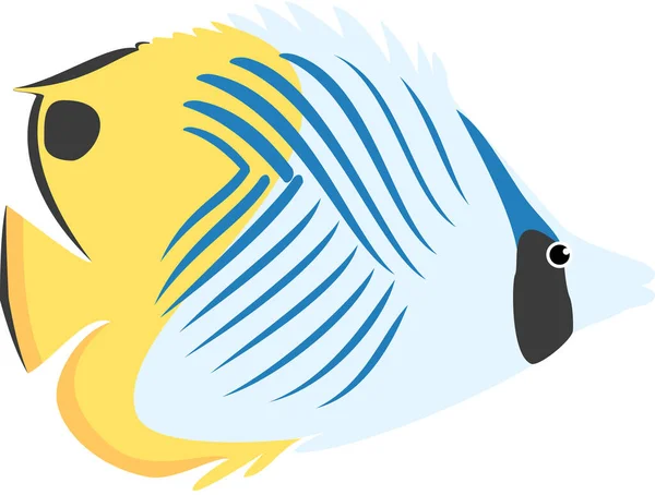 Moderne Grafische Icon Vektor Illustration Des Threadfin Schmetterlingsfischsymbols — Stockvektor