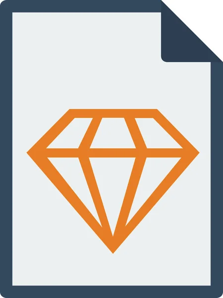 File Diamond Isolated White Background Vector Illustration — Stock Vector