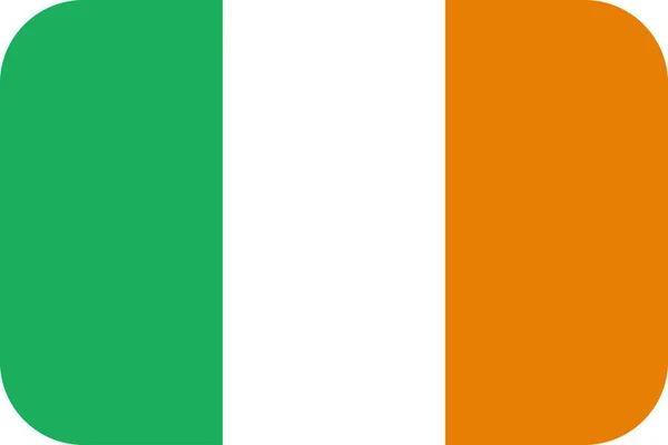 Bandera Irlanda Icono Plano Vector Ilustración — Archivo Imágenes Vectoriales