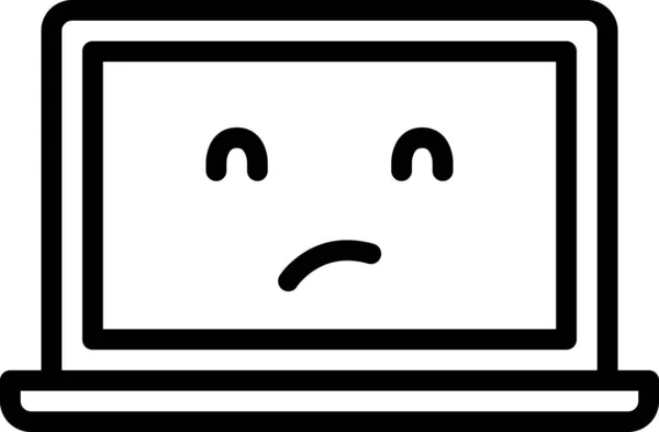 Espressione Faccia Emoticon Vettore Meraviglia Faccia Avatar Sul Computer Portatile — Vettoriale Stock