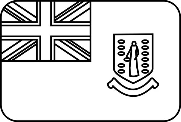 Bandera Islas Vírgenes Británicas Icono Plano Vector Ilustración — Archivo Imágenes Vectoriales