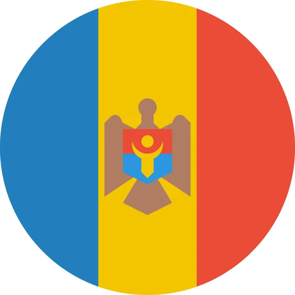 Bandera Moldavia Icono Plano Vector Ilustración — Archivo Imágenes Vectoriales