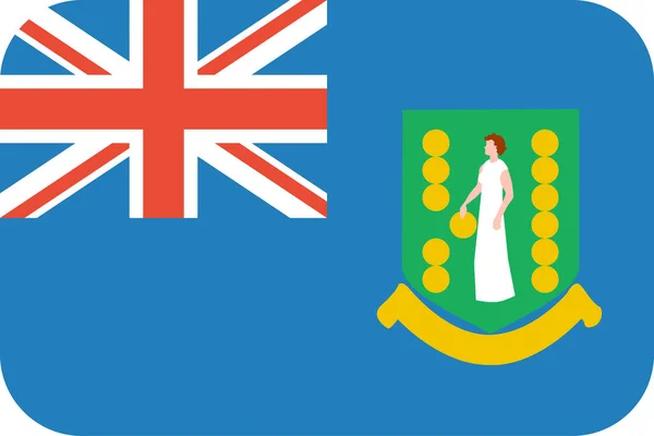 Vlag Van Britse Maagdeneilanden Plat Pictogram Vector Illustratie — Stockvector