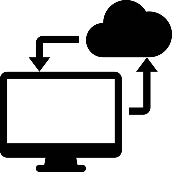 Ícone Computação Nuvem Ilustração Vetorial Minimalista — Vetor de Stock