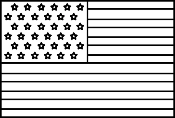 Bandeira Dos Estados Unidos América Ícone Plano Vetor Ilustração — Vetor de Stock
