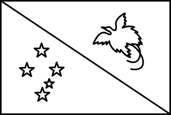 巴布亚新几内亚国旗扁平图标 矢量图解 — 图库矢量图片